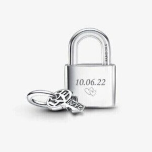 Pandora Padlock and Key Dangle Charm - Picture 2 of 5